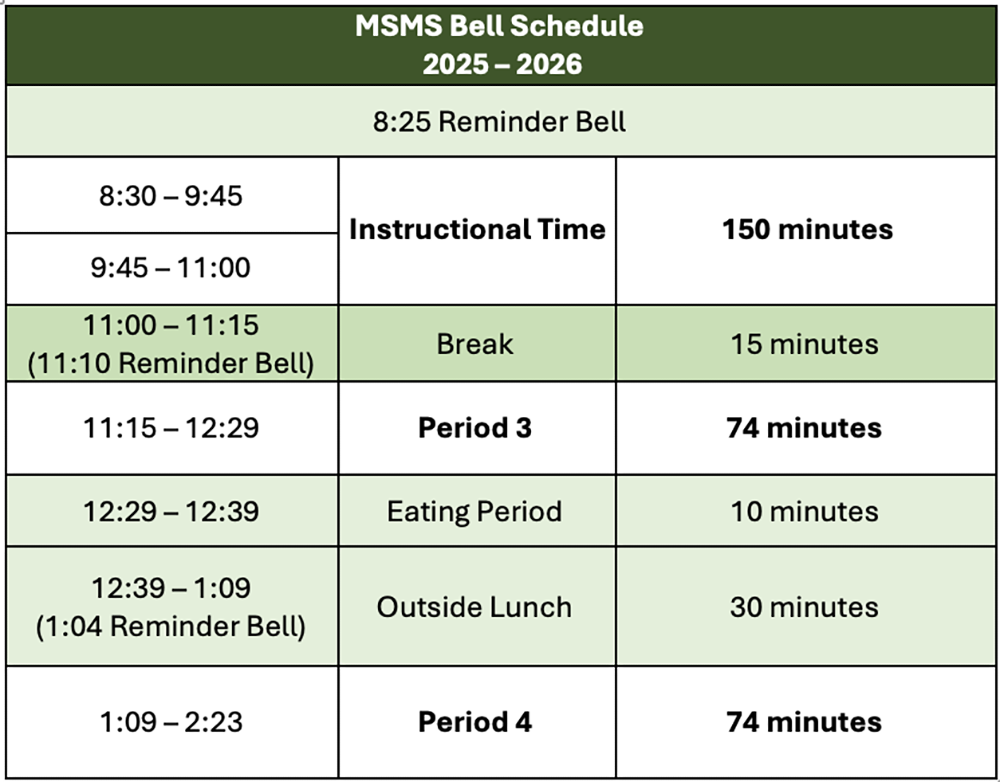 Bell Schedule